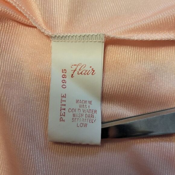 Flair 60s Vintage Nylon Light Pink Robe Knee Length Flutter Sleeves - Picture 6 of 11